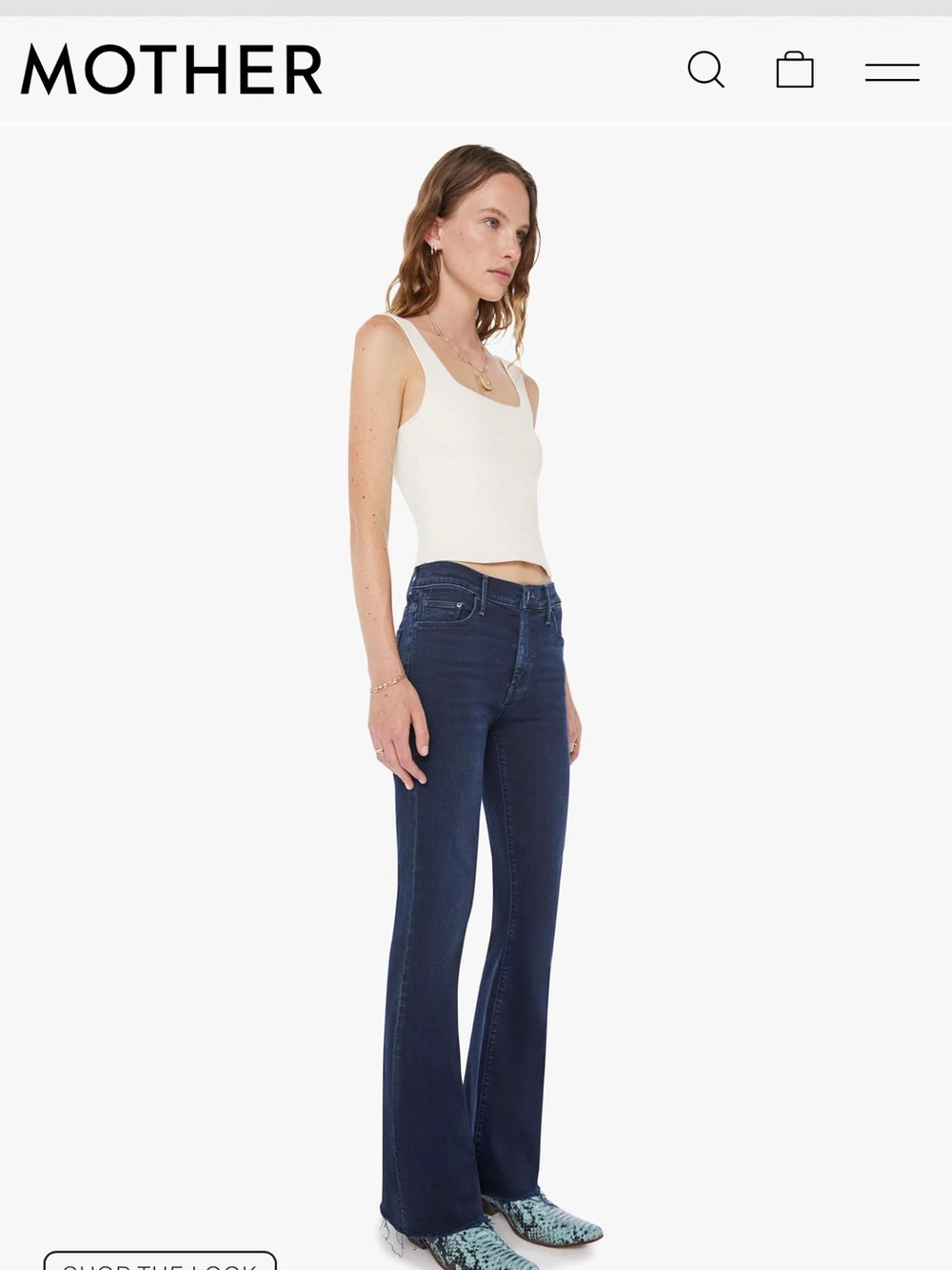 MOTHER Blue High-Rise Flare Jeans